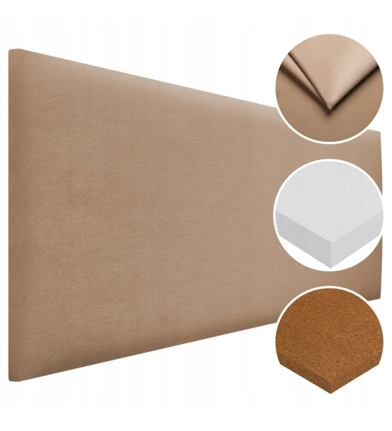Meka zidna ploča, tapacirana, semiš, bež boja (60x30)