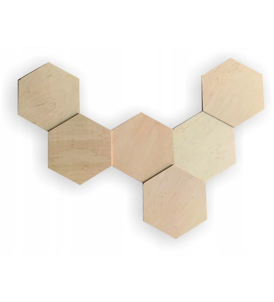 Dekorativni panel, lesen šesterokotnik, 18x21 cm