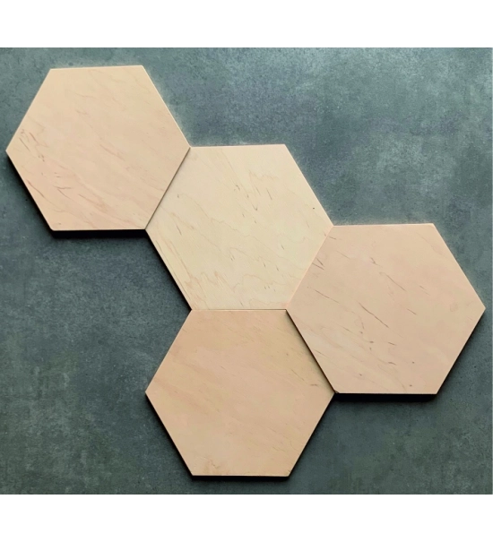 Dekorativni panel, lesen šesterokotnik, 18x21 cm