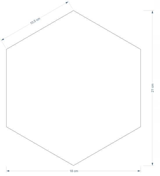 Dekorativni panel, lesen šesterokotnik, 18x21 cm