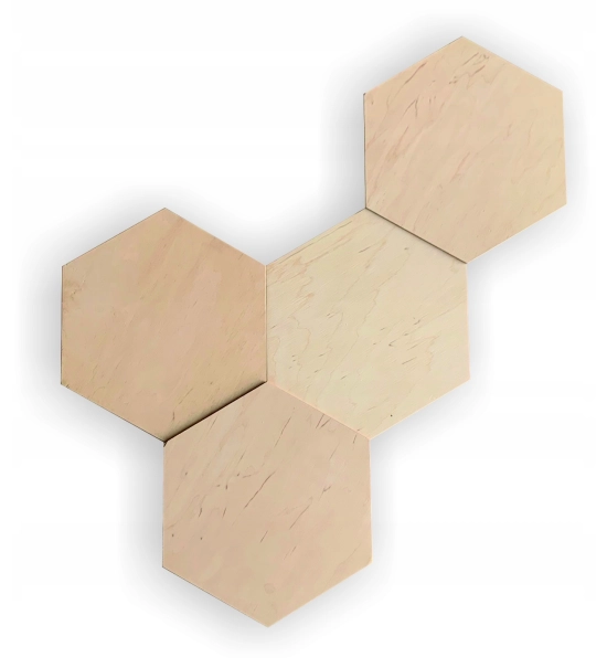 Dekorativni panel, lesen šesterokotnik, 18x21 cm