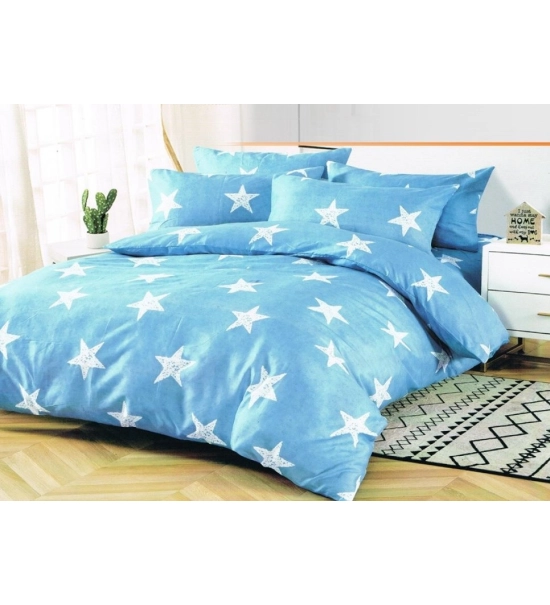 Posteljnina 200x220cm, modra,3 delna