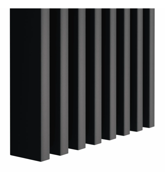Decorative 3D wall wood slat, MDF, for wall or partition walls (28x60mm) (black)