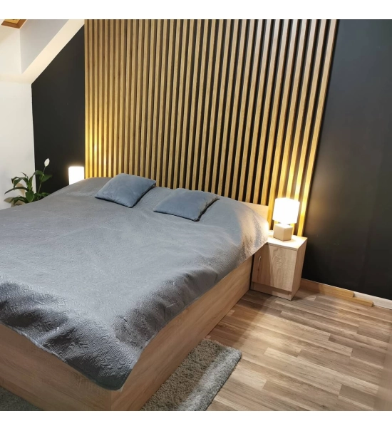 Decorative wooden acoustic wall panel, oak, 28x275cm (0.77 m²)