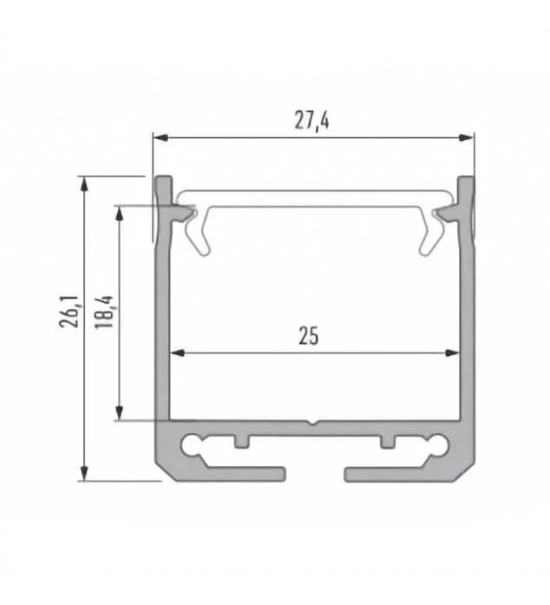 LED svetilka za stenske letve - STANDARD [2,8 cm]